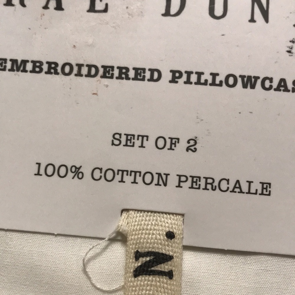 RAE DUNN RELAX EMBROIDERED STANDARD PILLOWCASES COTTON PERCALE - Picture 4 of 4